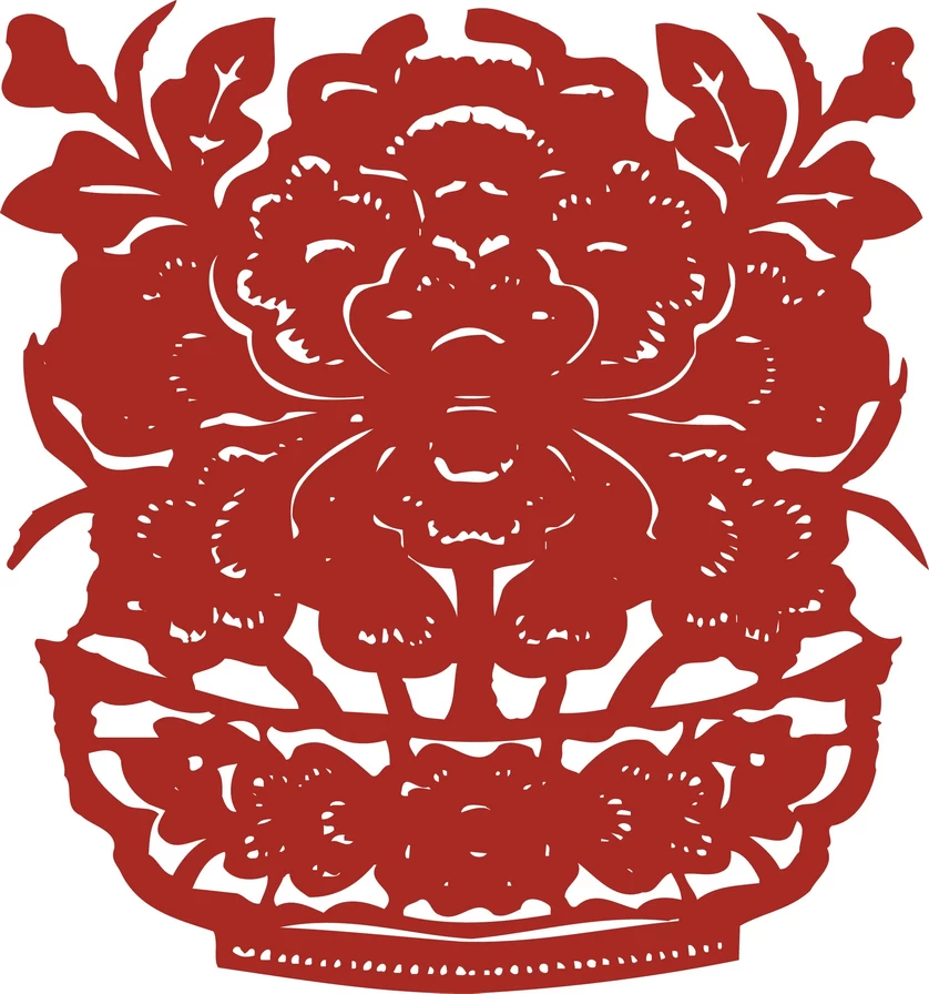 中国风中式传统喜庆民俗人物动物窗花剪纸插画边框AI矢量PNG素材【188】